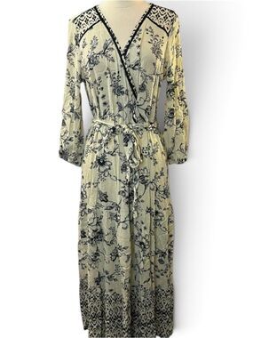 Knox Rose Cream Maxi Dress with Black Floral Print, bohemian beauty